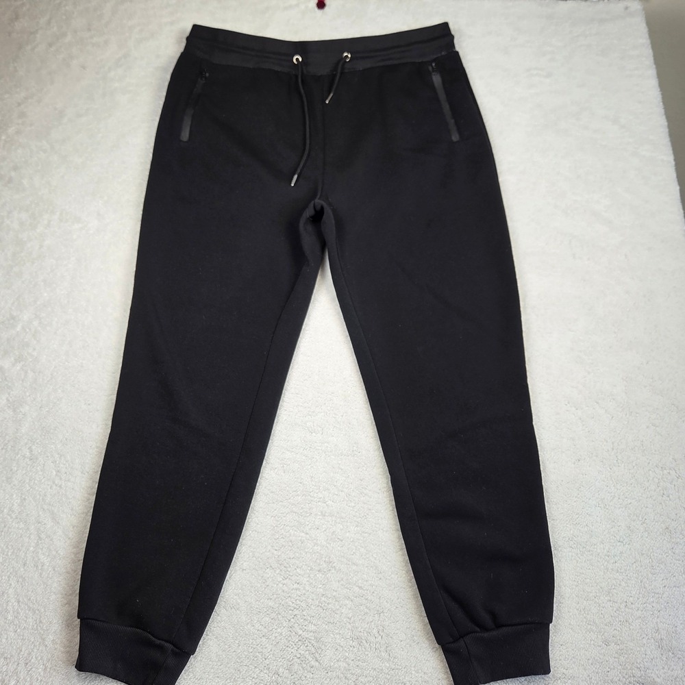 Pure Champ Mens Fleece Joggers Black Zipper Pockets Sweatpants 2XL RN166165